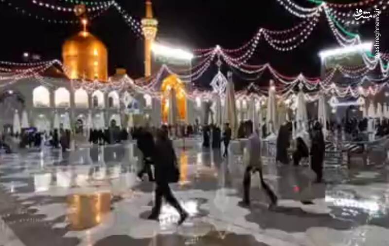حال و هوای شب گذشته حرم رضوی بعد از سیل
