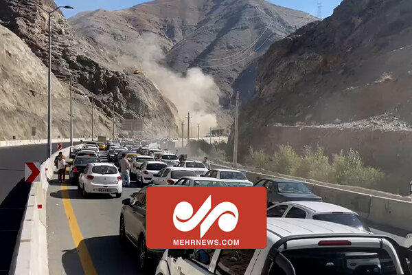 تصاویری از ریزش کوه و ترافیک شدید در آزادراه تهران شمال – خبرگزاری مهر | اخبار ایران و جهان