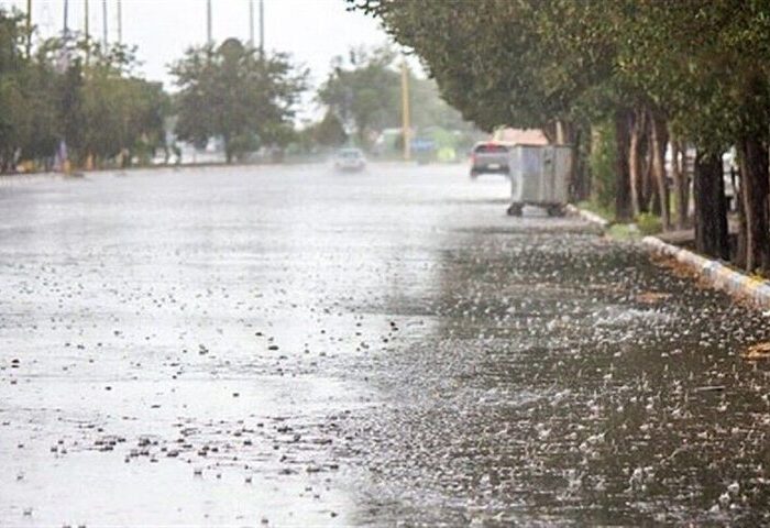 بارش باران در بستان آباد