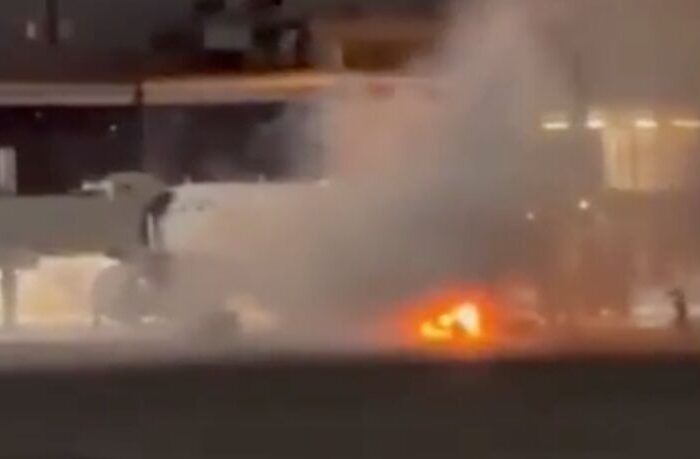 فاجعه در فرودگاه برزیل؛ ایرباس در محاصره دود و شعله‌ها