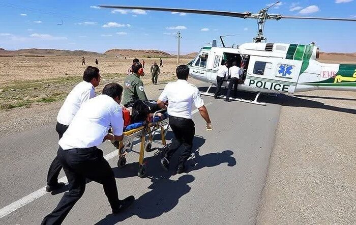 انتقال مصدوم سقوط از ارتفاع‌ با هواپیمای اورژانس استان تهران