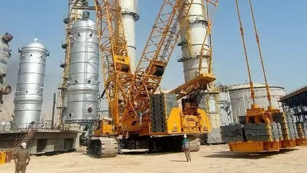 دو غول ۴۵۰ تنی در پتروشیمی لاوان / جزئیات یک عملیات سنگین صنعتی